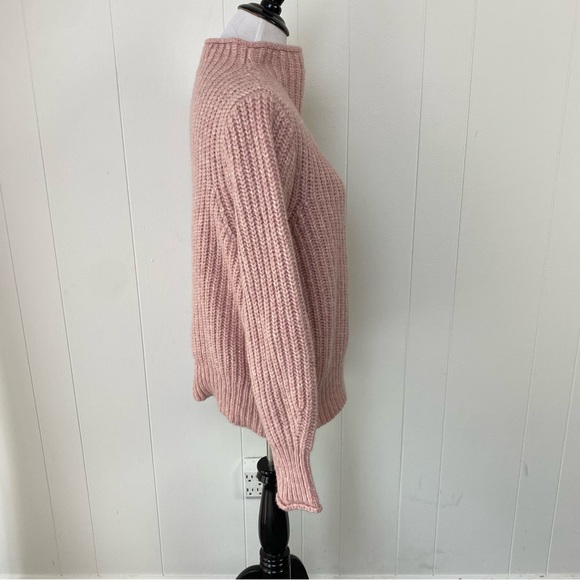 Madewell Womens Loretto Mockneck Pullover Sweater Heather Pink Sz Large NG986 - Picture 6 of 12